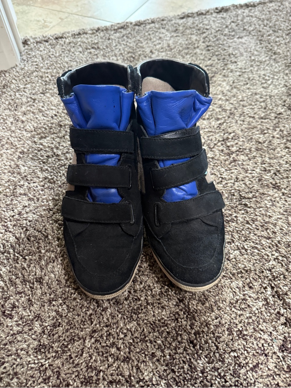 Coach Dreama Wedge Suede Sneaker Sneakers in Black and Blue - Picture 3 of 8